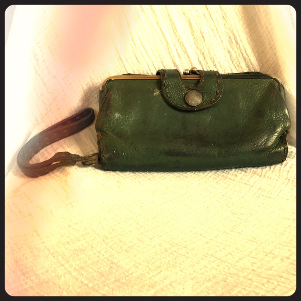 Green Lucky brand clutch